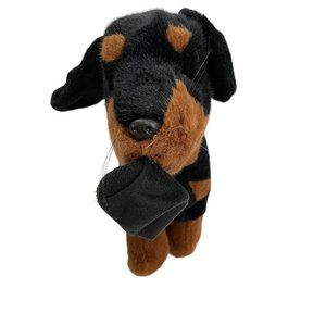 Beta Toys Plush Black/Brown Rottweiler Puppy Dog Stuffed Animal (Realistic)